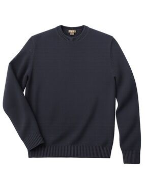 Eddie Bauer Classic Navy Blue Cotton Crewneck Sweater Mens Large L Fisherman